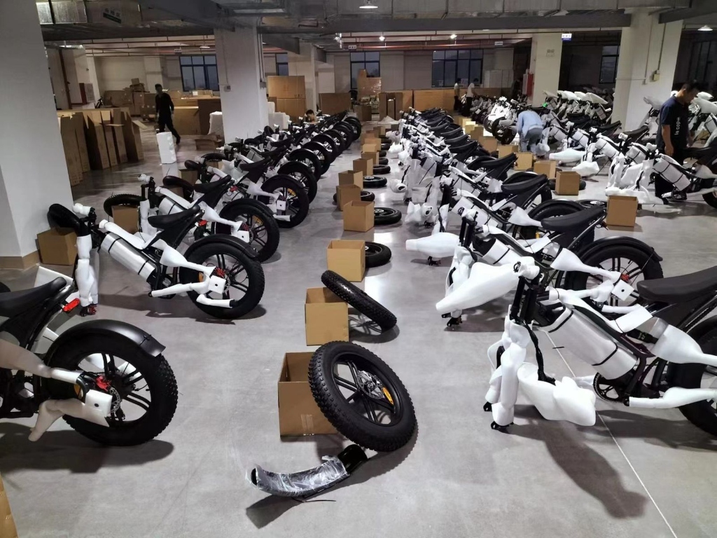 VOLTRIDE U.S. warehouse with electric bikes in stock